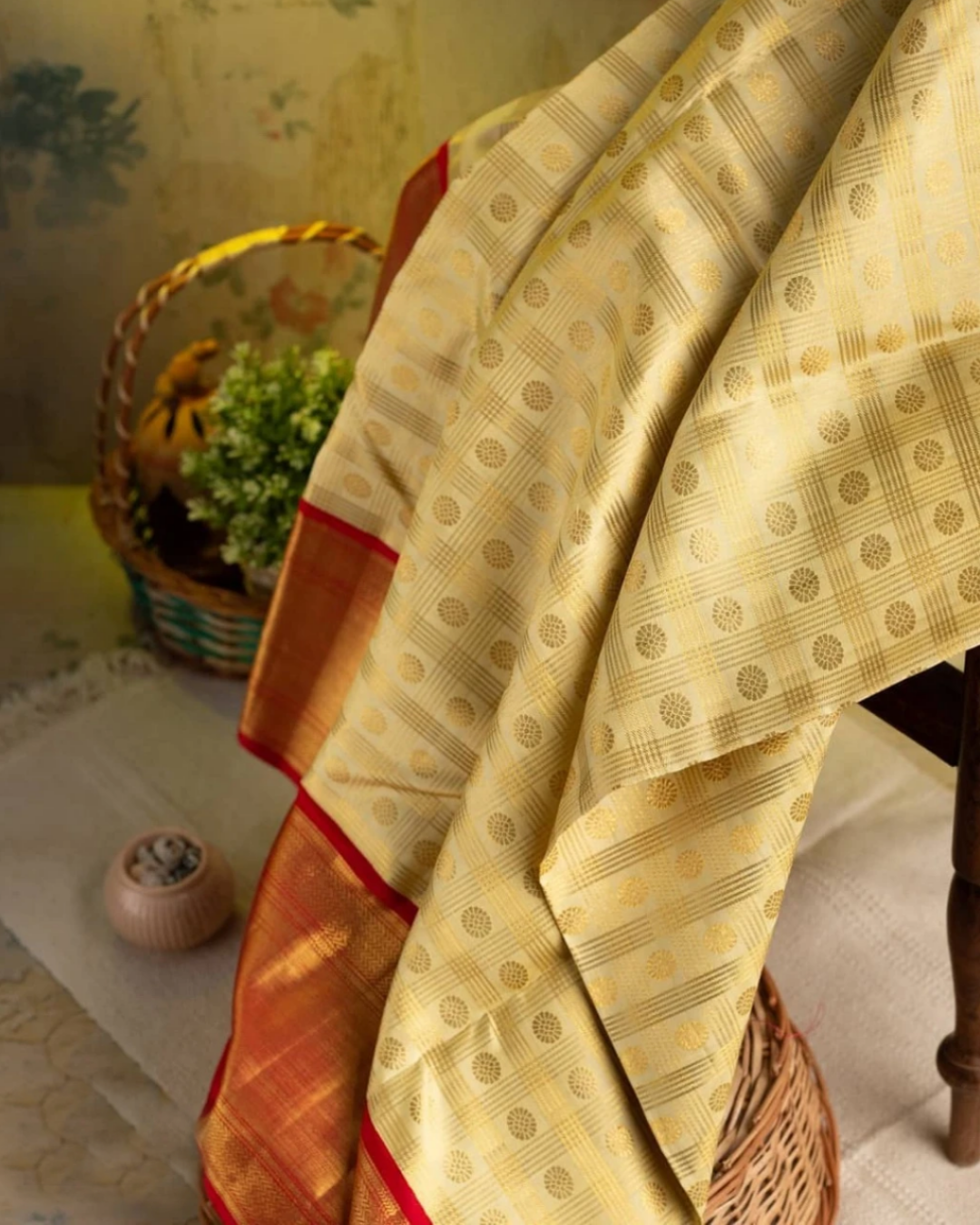 Vartika Kanchipuram Soft Silk Saree With Attached Blouse 