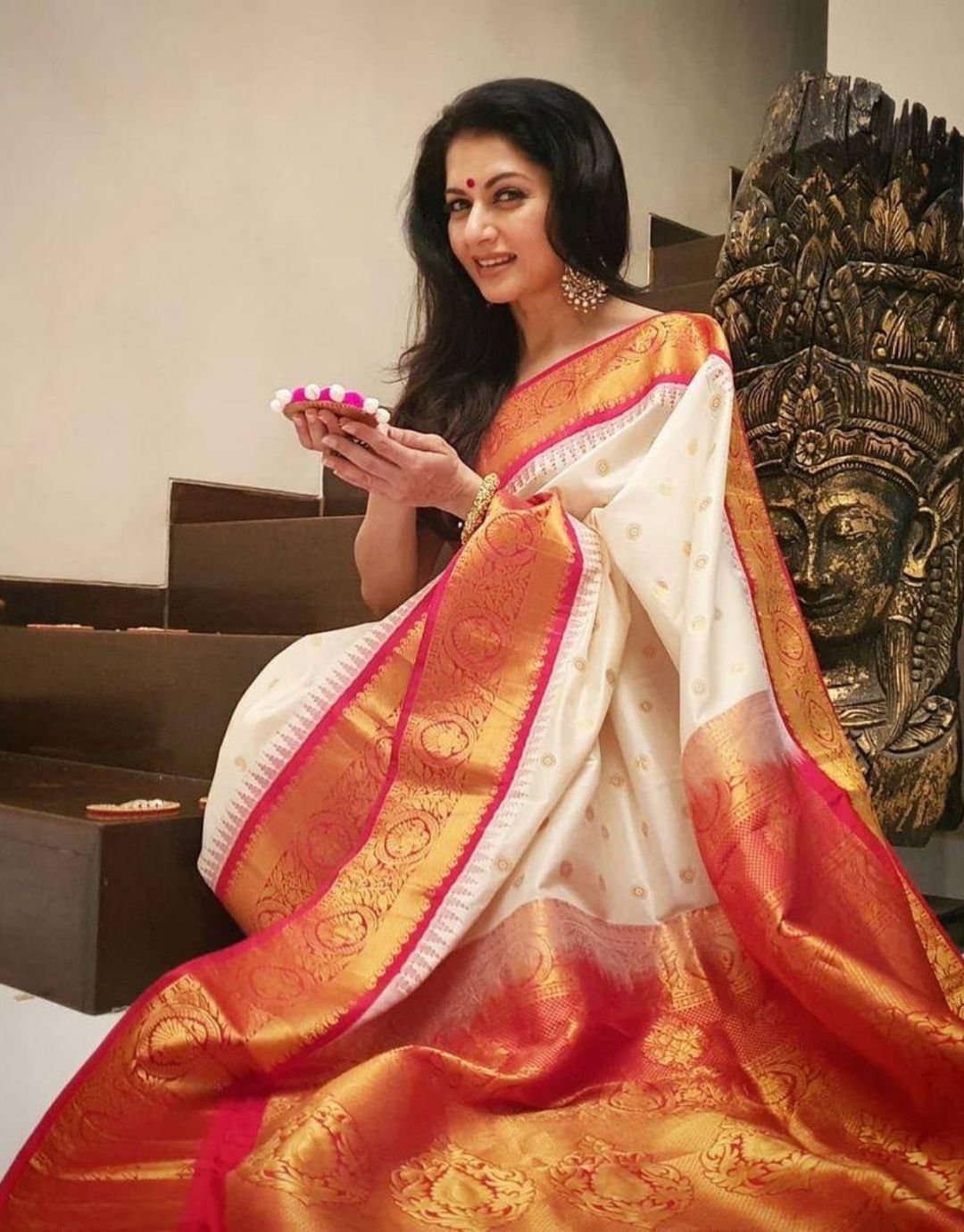 Payal Off White Soft Silk Saree