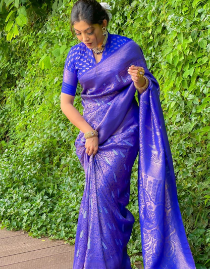 Ishika Blue Soft Silk Saree