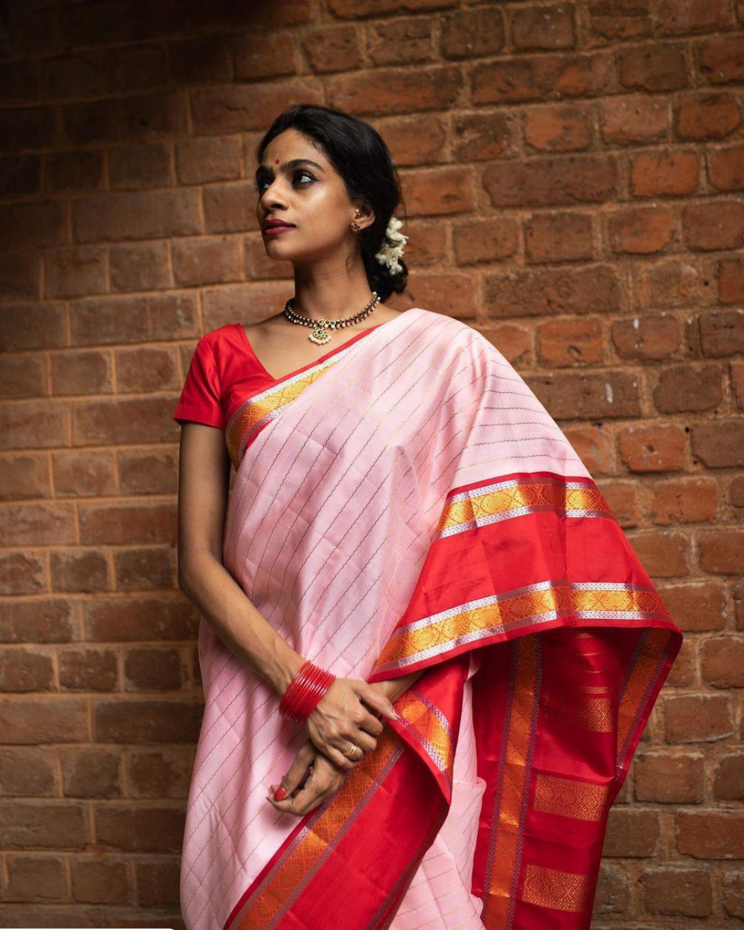 Leniar Pink Pure Soft Silk Saree