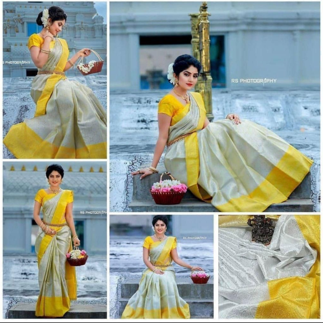 AARYA YELLOW KANCHIPURAM SAREE