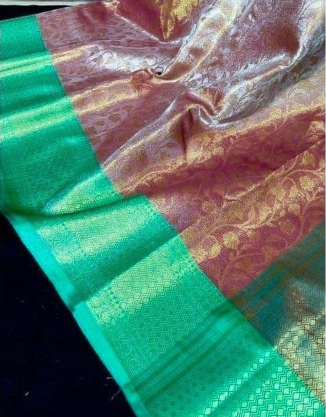 MAYRA PINK TRADITIONAL KANCHI SOFT SILK SARI WITH ATTACHED BLOUSE