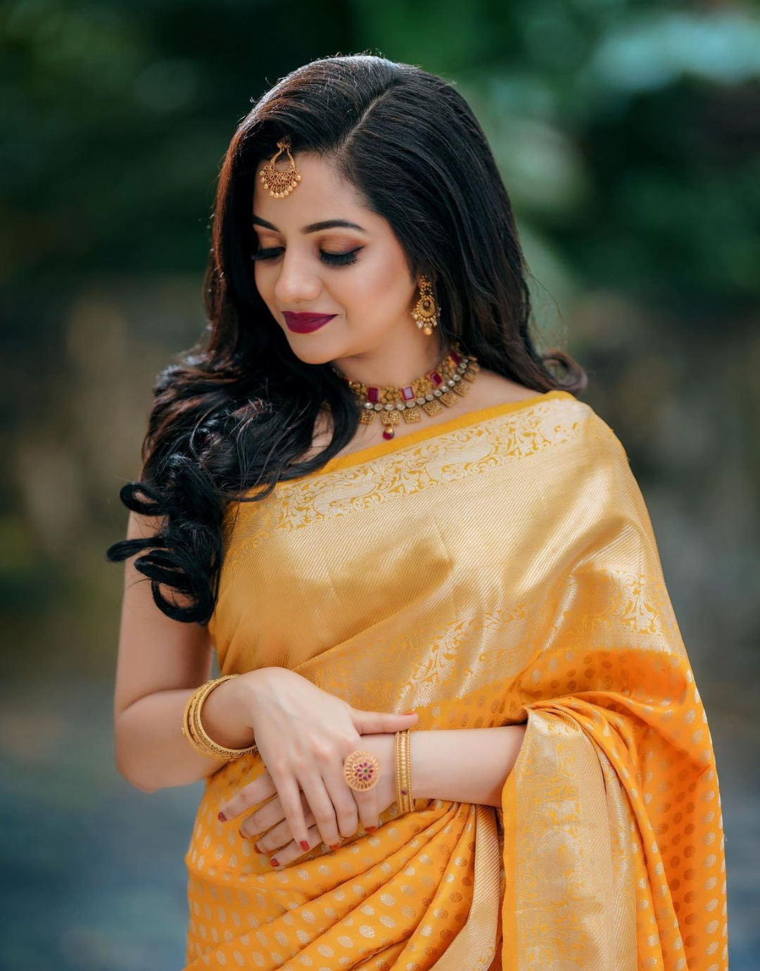 Siya Yellow Banarasi Saree