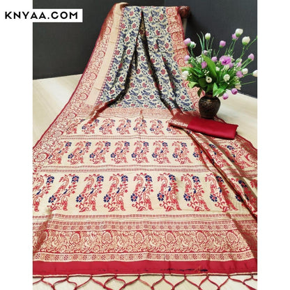 Navya Pure-Soft Heavy Banarasi Silk Saree With Attached Blouse