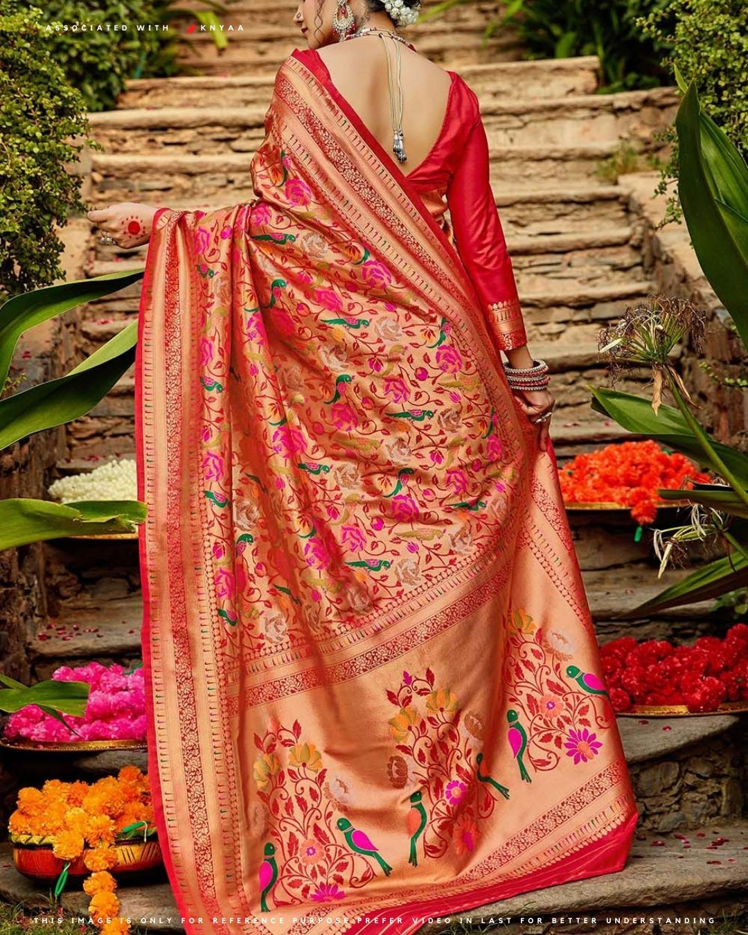 Kanchivaram Traditional Soft Silk Saree With Attached Blouse