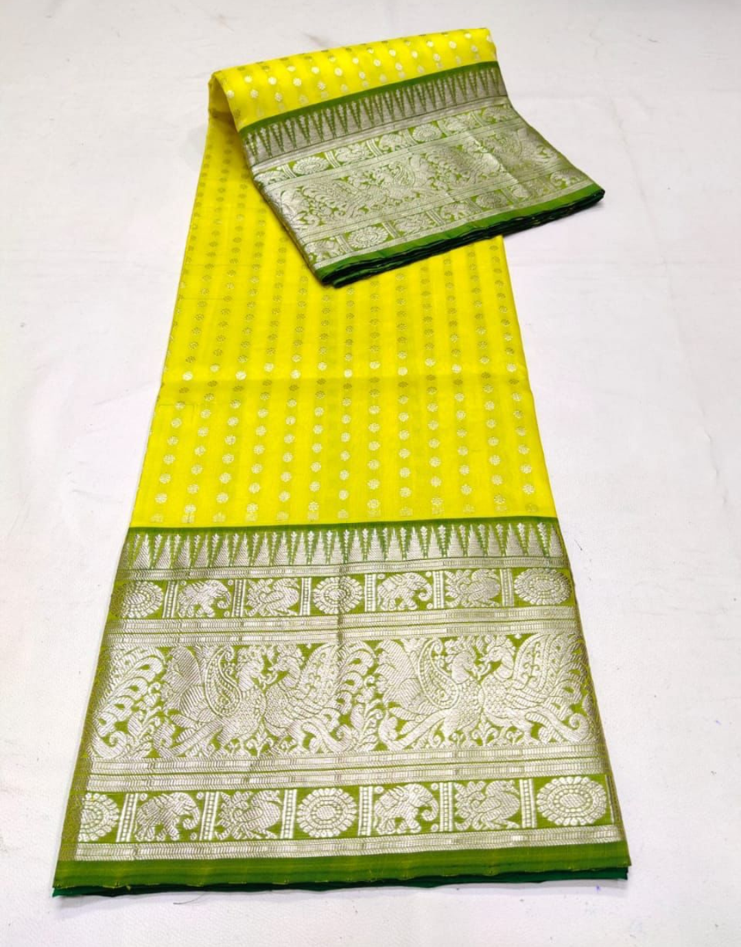 Nikita Yellow Kanchipuram Saree