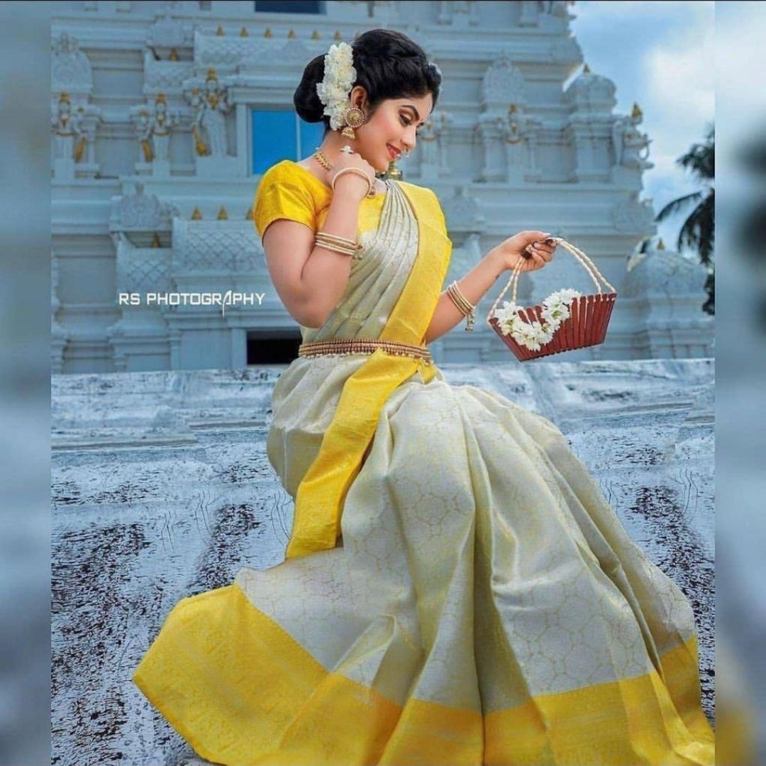 AARYA YELLOW KANCHIPURAM SAREE