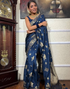 Nayra Navy Blue Banarasi Saree