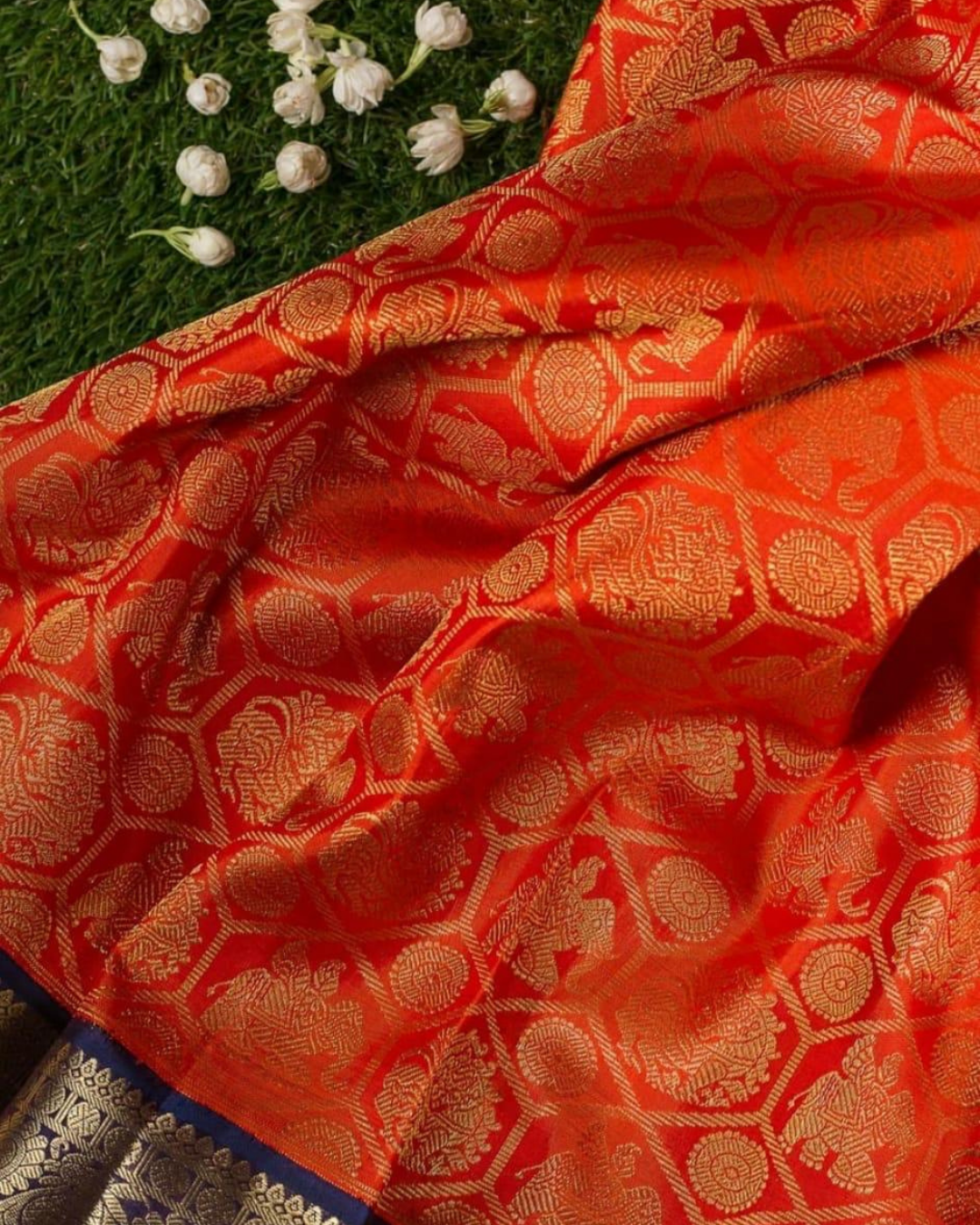 Simran Red Blue Pure Soft Silk Saree