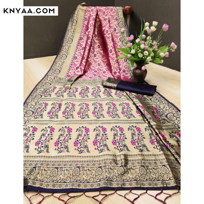 Navya Pure-Soft Heavy Banarasi Silk Saree With Attached Blouse