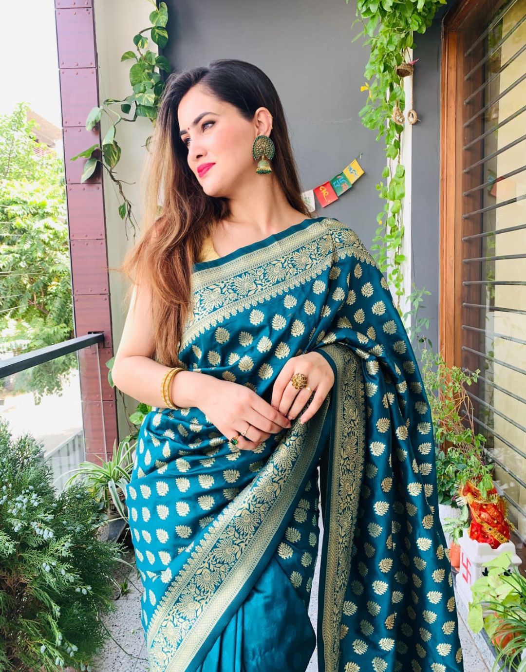 PRIMA FIROZI TRADITIONAL KANCHI SOFT SILK SARI WITH ATTACHED BLOUSE