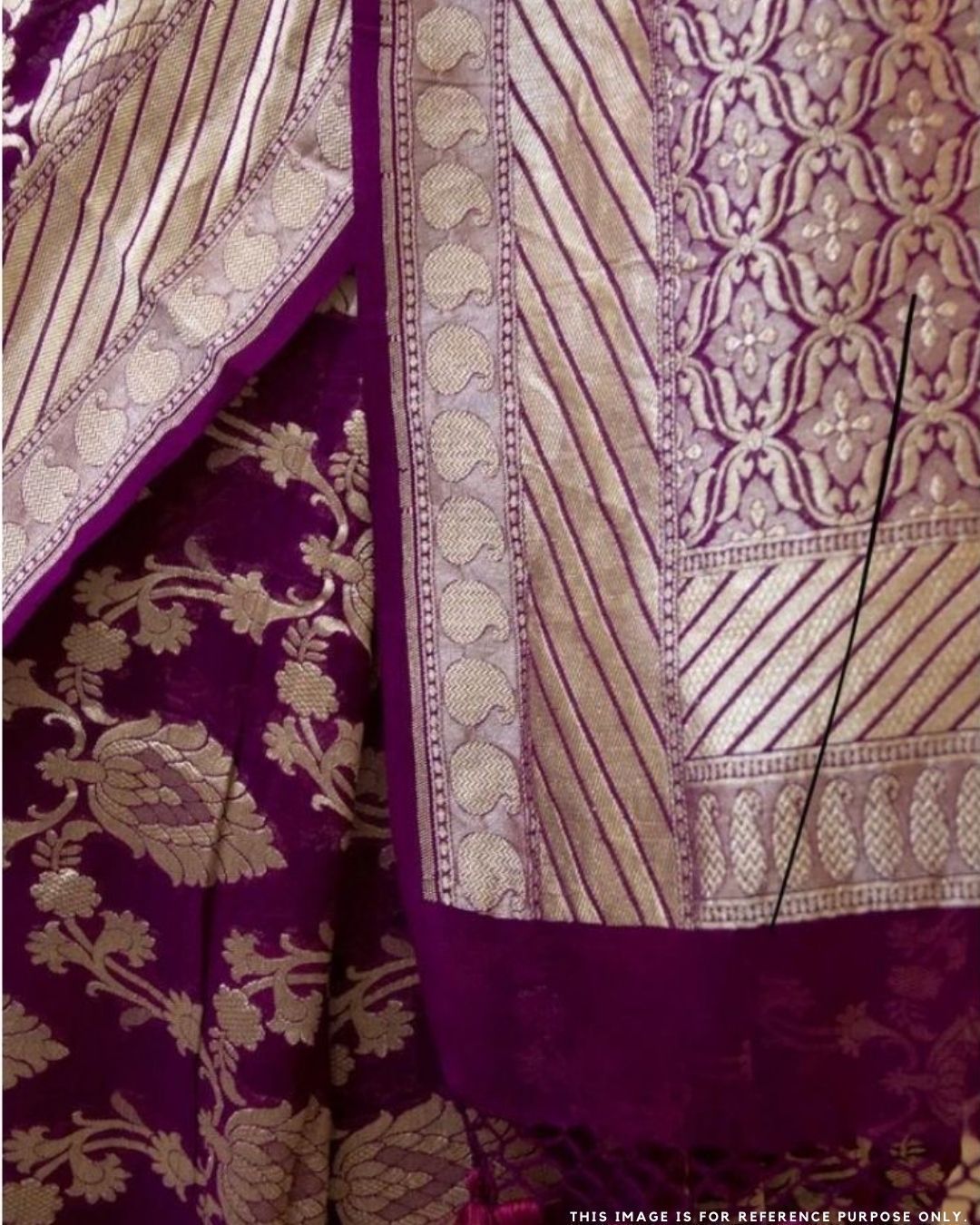  GLORY Purple Stylish Saree With Attached Blouse