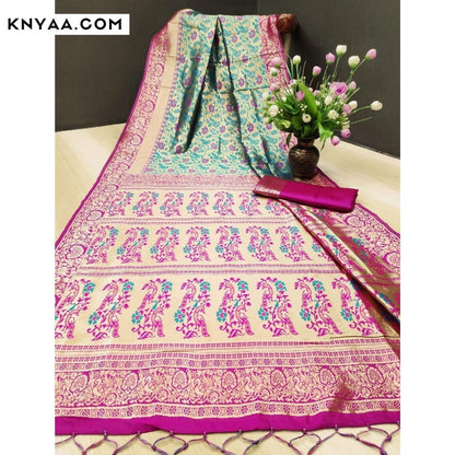 Navya Pure-Soft Heavy Banarasi Silk Saree With Attached Blouse