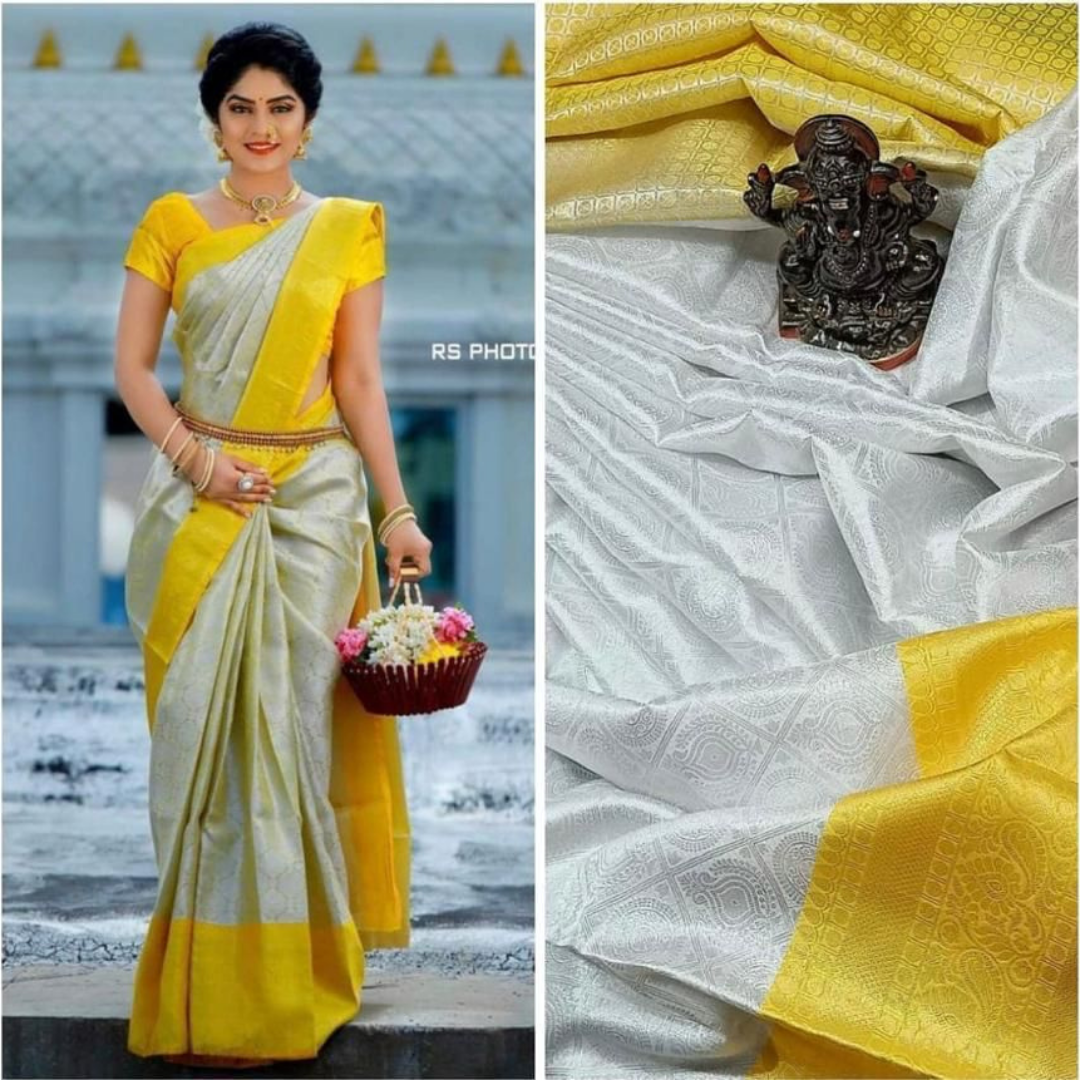 AARYA YELLOW KANCHIPURAM SAREE