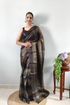 Jenni Army Brown Ready To Wear Saree