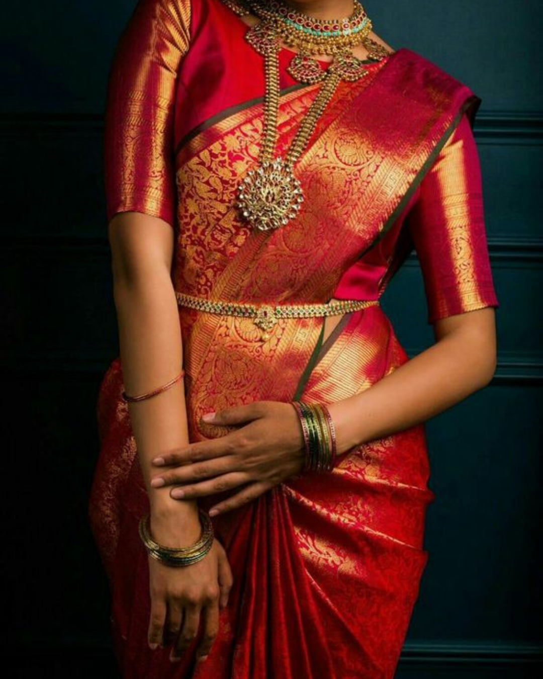 Riya Red Banarasi Silk Saree