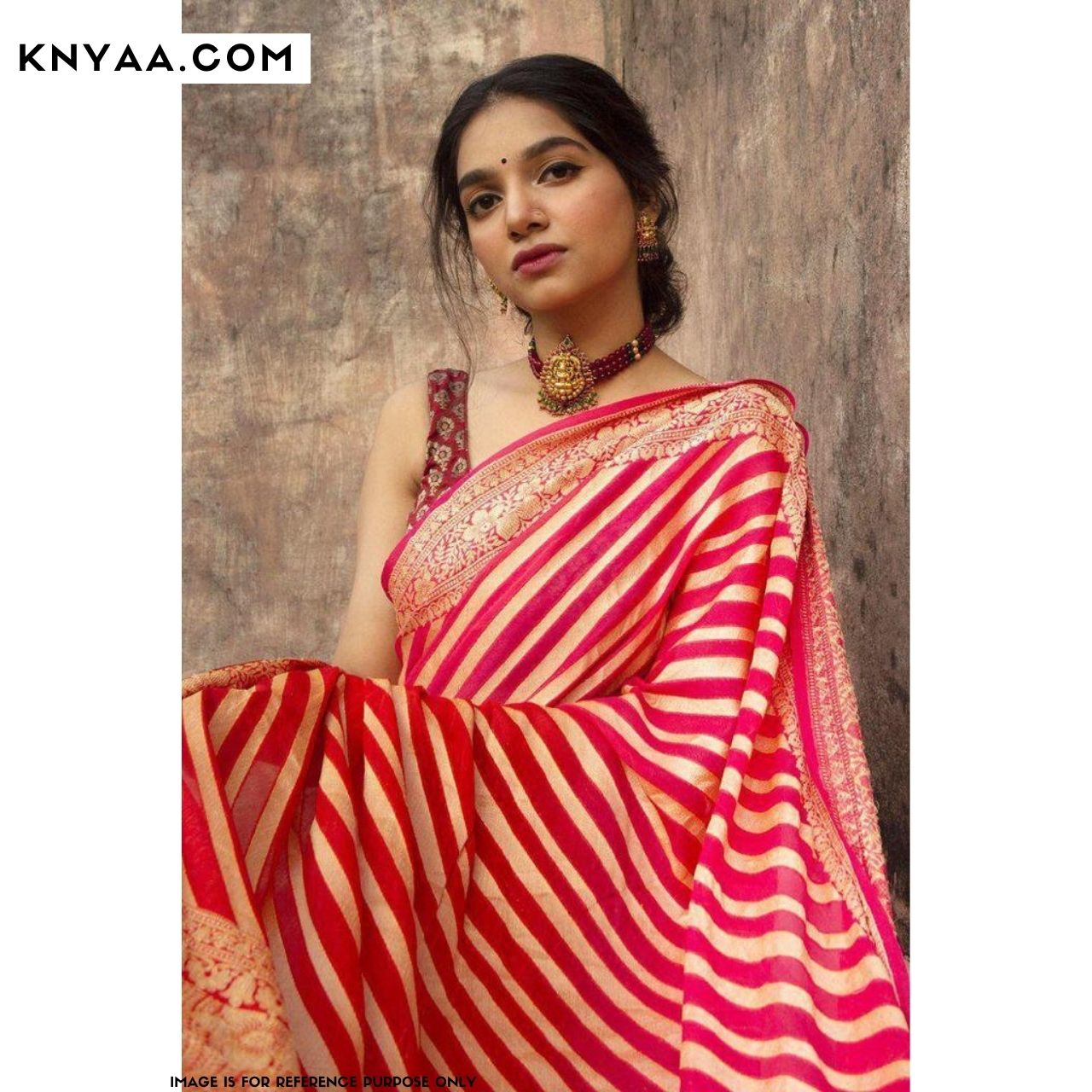 RED-LENIAR Pure soft  Soft Silk Sari With Attached Blouse