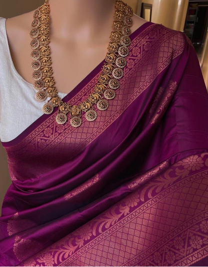 Kavya Purple Coloured Soft Silk Saree