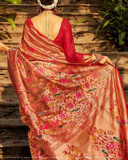 Kanchivaram Traditional Soft Silk Saree With Attached Blouse