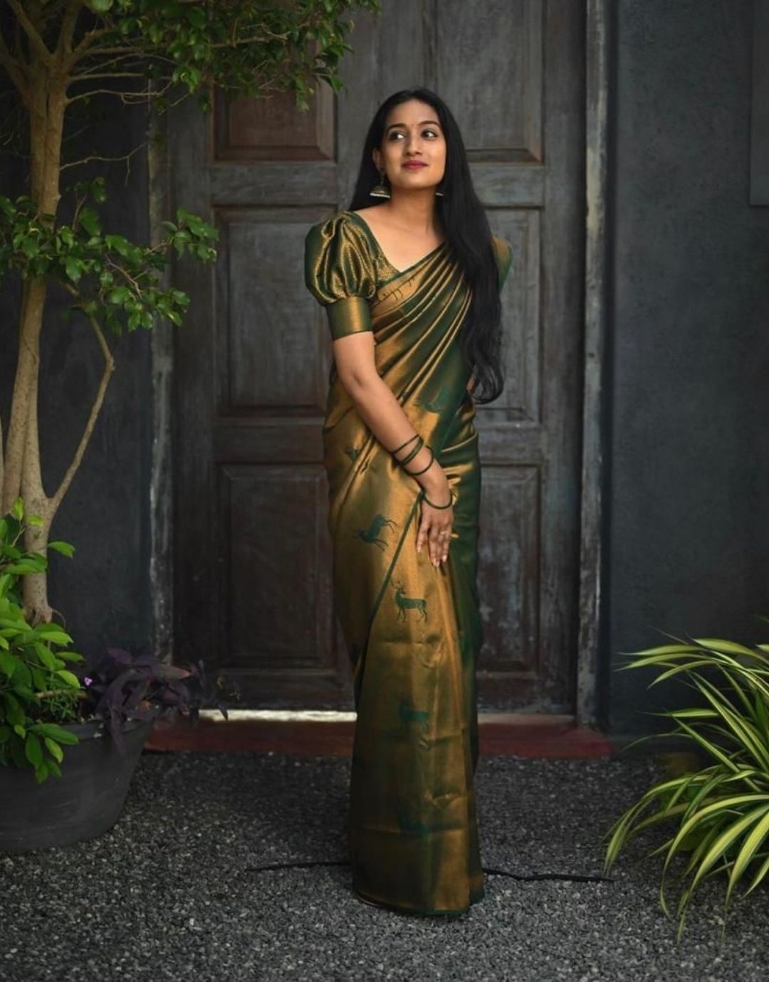 Himanshu Green Kanchipuram Silk Saree