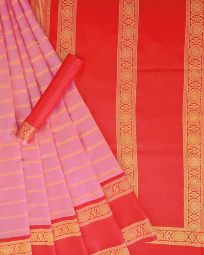 Leniar Pink Pure Soft Silk Saree