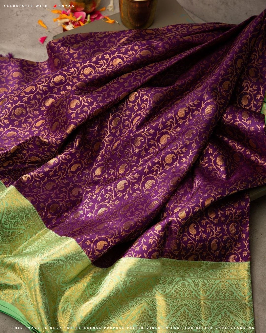 Klara Wine Pista Kanchipuram Soft Silk Saree