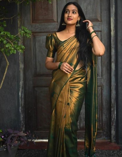 Himanshu Green Kanchipuram Silk Saree