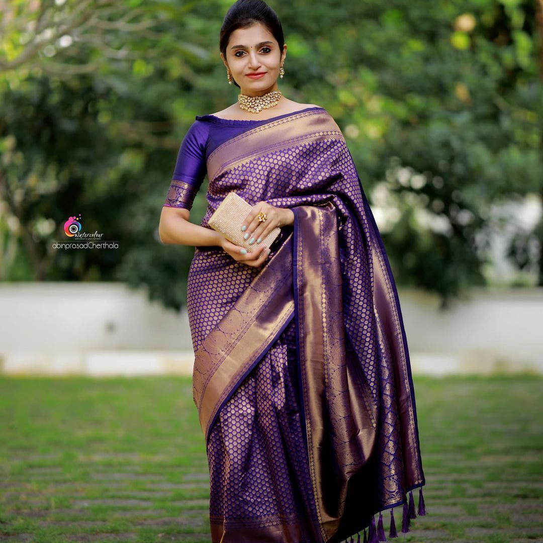 ALVIRA KANCHIPURAM ARCHAIC TRADITIONAL KANCHI SOFT SILK SARI WITH ATTACHED BLOUSE