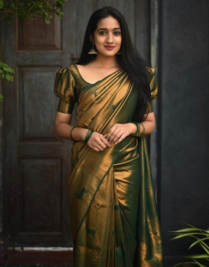 Himanshu Green Kanchipuram Silk Saree