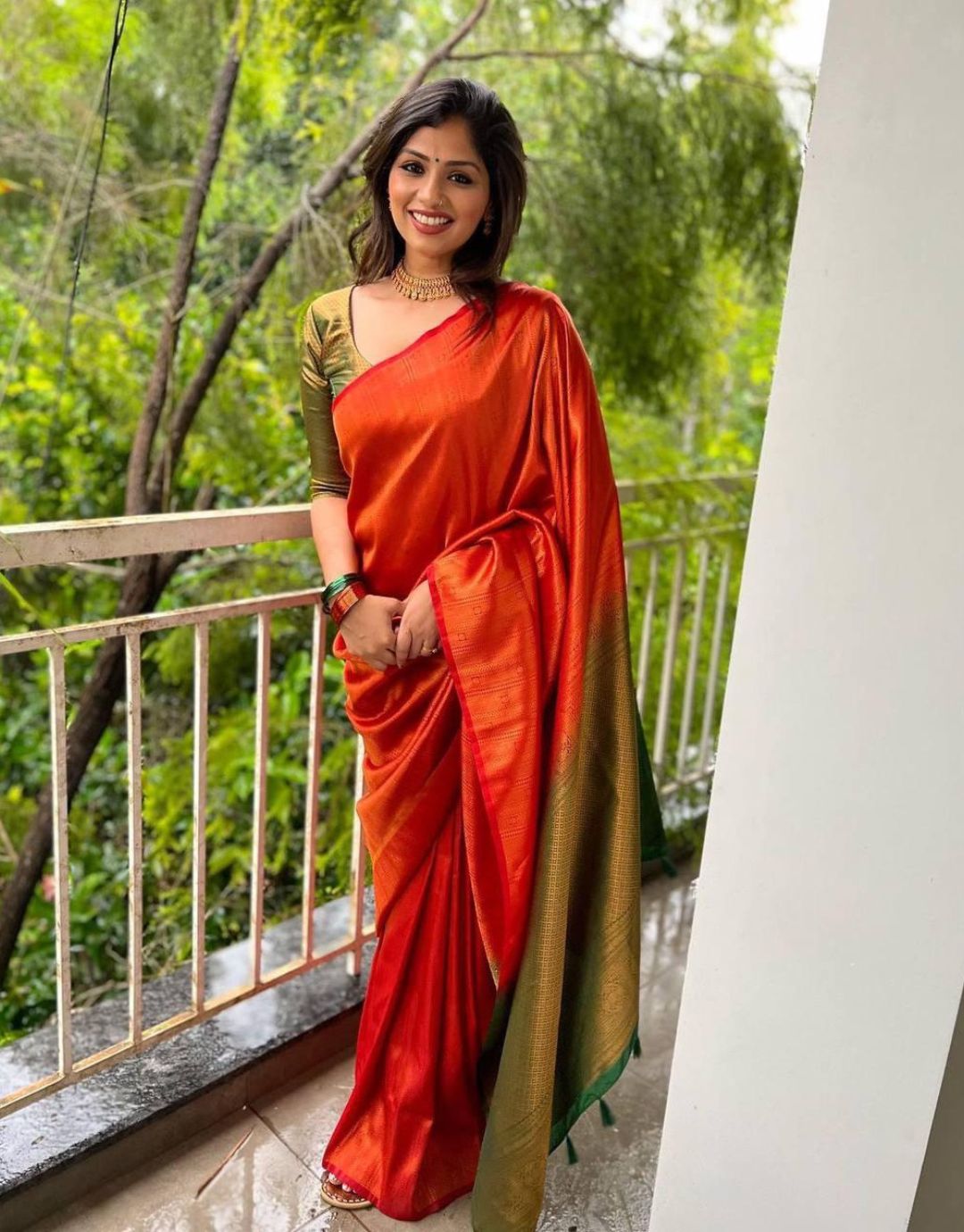 AARYA ORANGE SOFT SILK SAREE