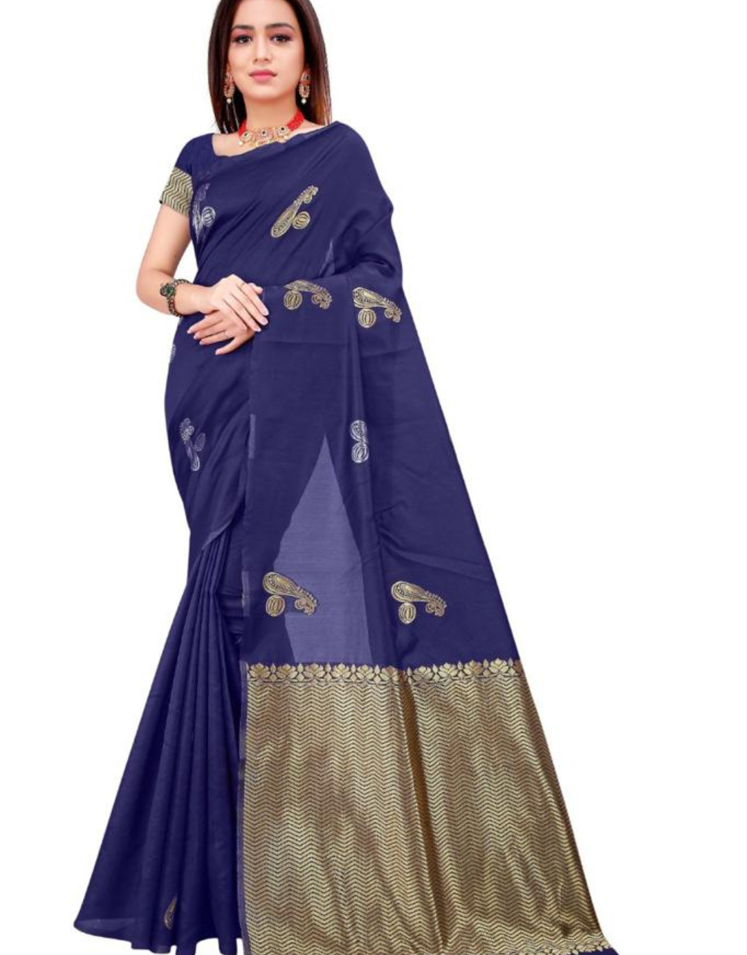 Lara NavyBlue Coloured Soft Silk Saree