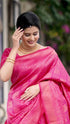 Yamini Dark Pink Traditional Silk Saree With Attached Blouse