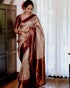 Maroon Patta Traditional Silk Saree With Attached Blouse