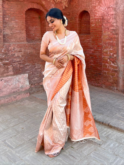 Kaveri Off White Soft Silk Saree With Cynosure Blouse