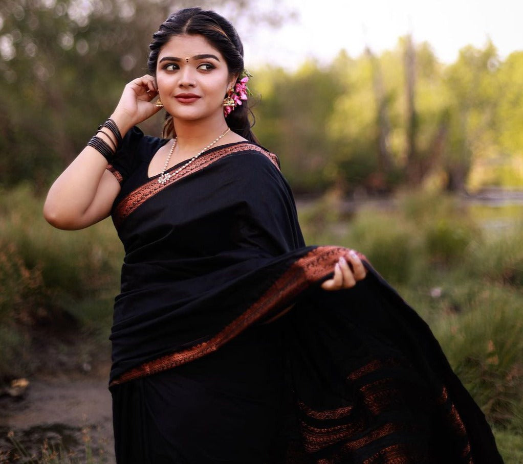 Shivani Black Banarasi Silk Saree