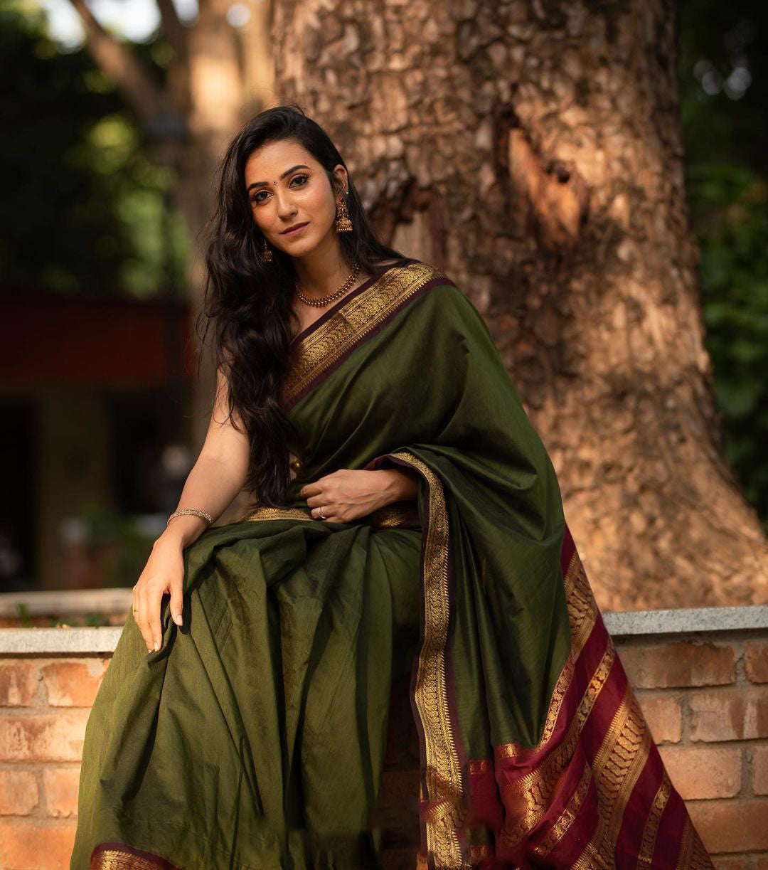 Bhavna  Green Soft Silk Banarasi Saree