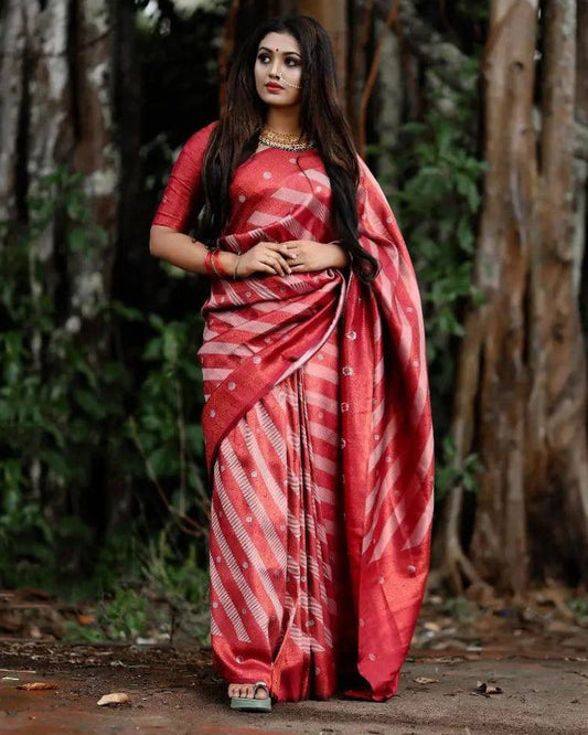 Kirti Red Soft Silk Saree