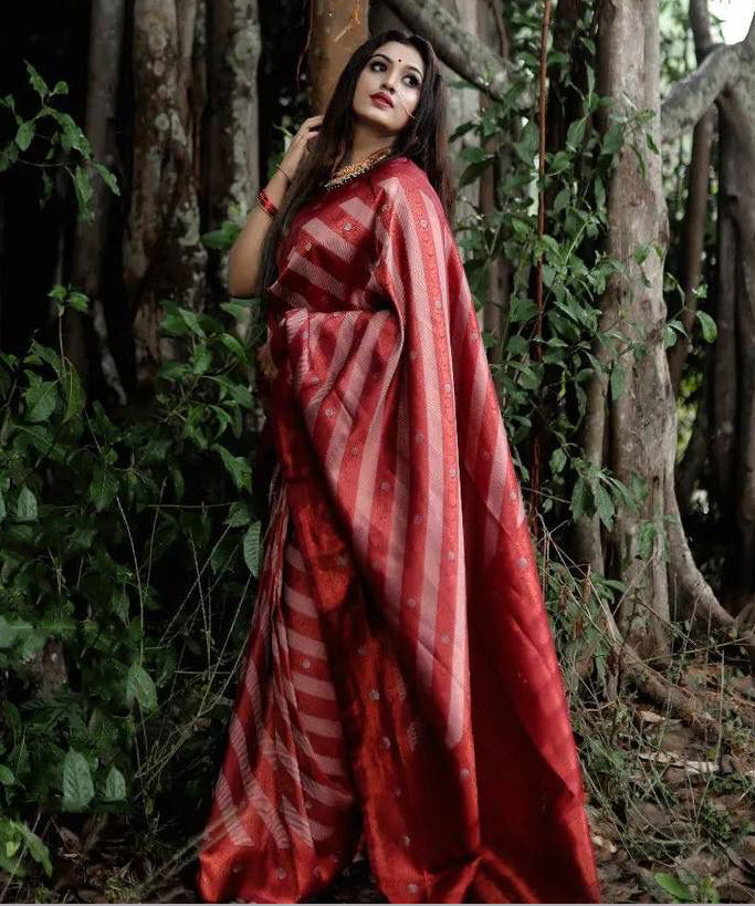 Kirti Red Soft Silk Saree