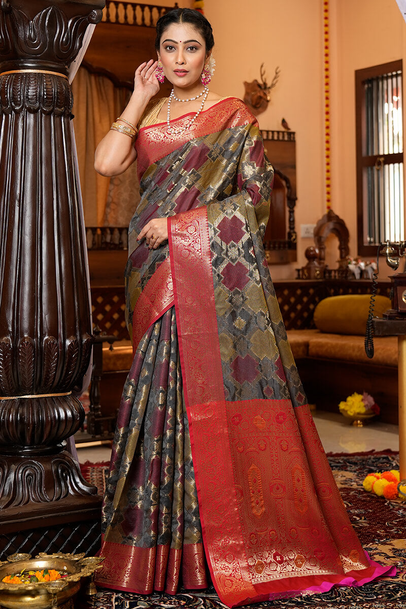 Shree Green Organza Silk Saree