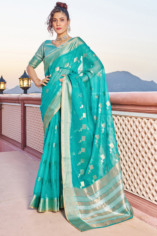 Shree Ball Blue Soft Silk Saree with Conflate Blouse Piece