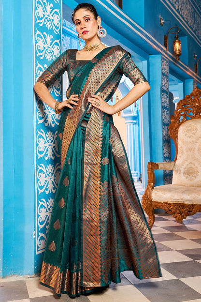 Laxmi Rama Banarasi Silk Saree With Staring Blouse Piece