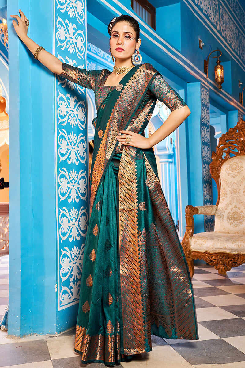 Laxmi Rama Banarasi Silk Saree With Staring Blouse Piece