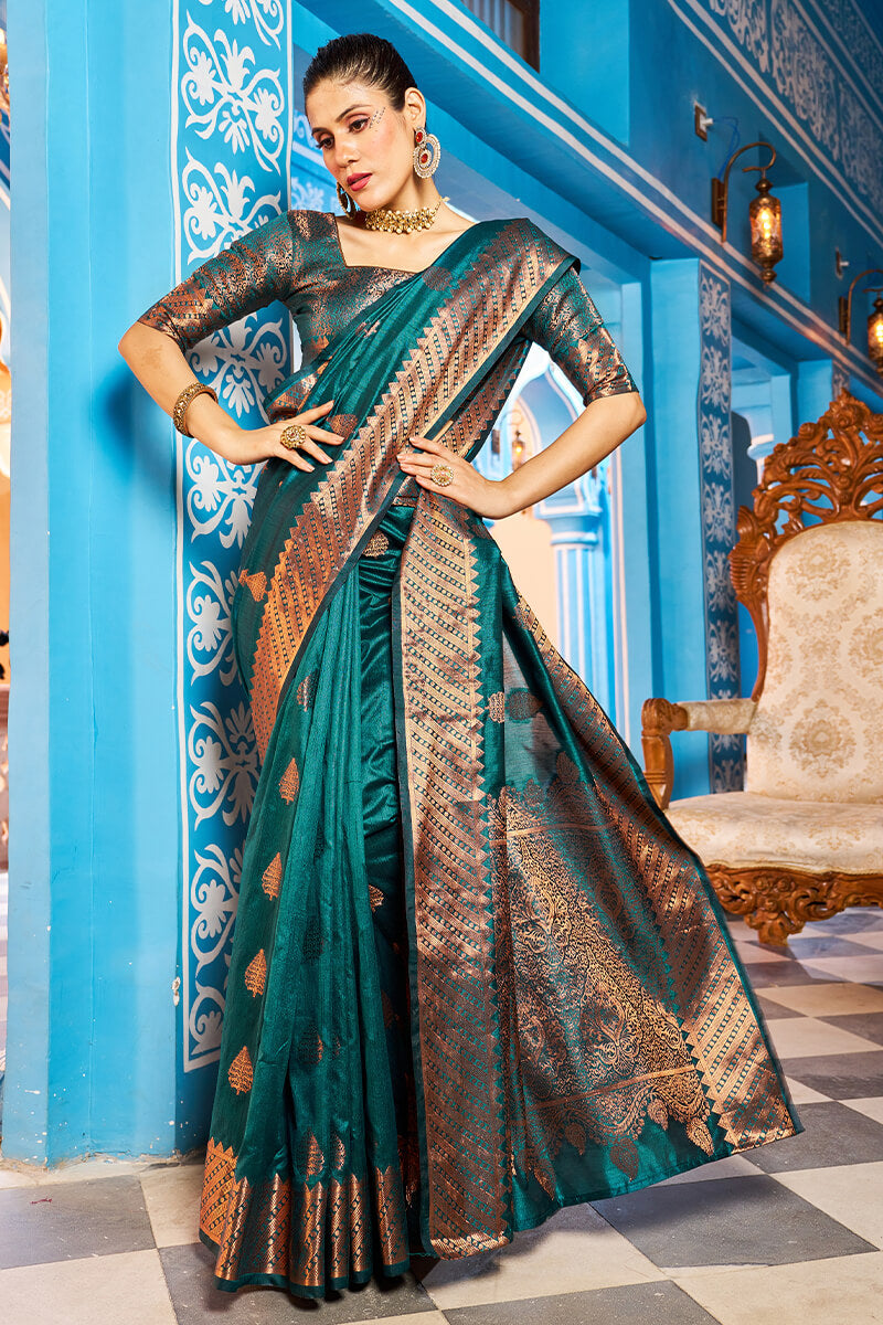 Laxmi Rama Banarasi Silk Saree With Staring Blouse Piece