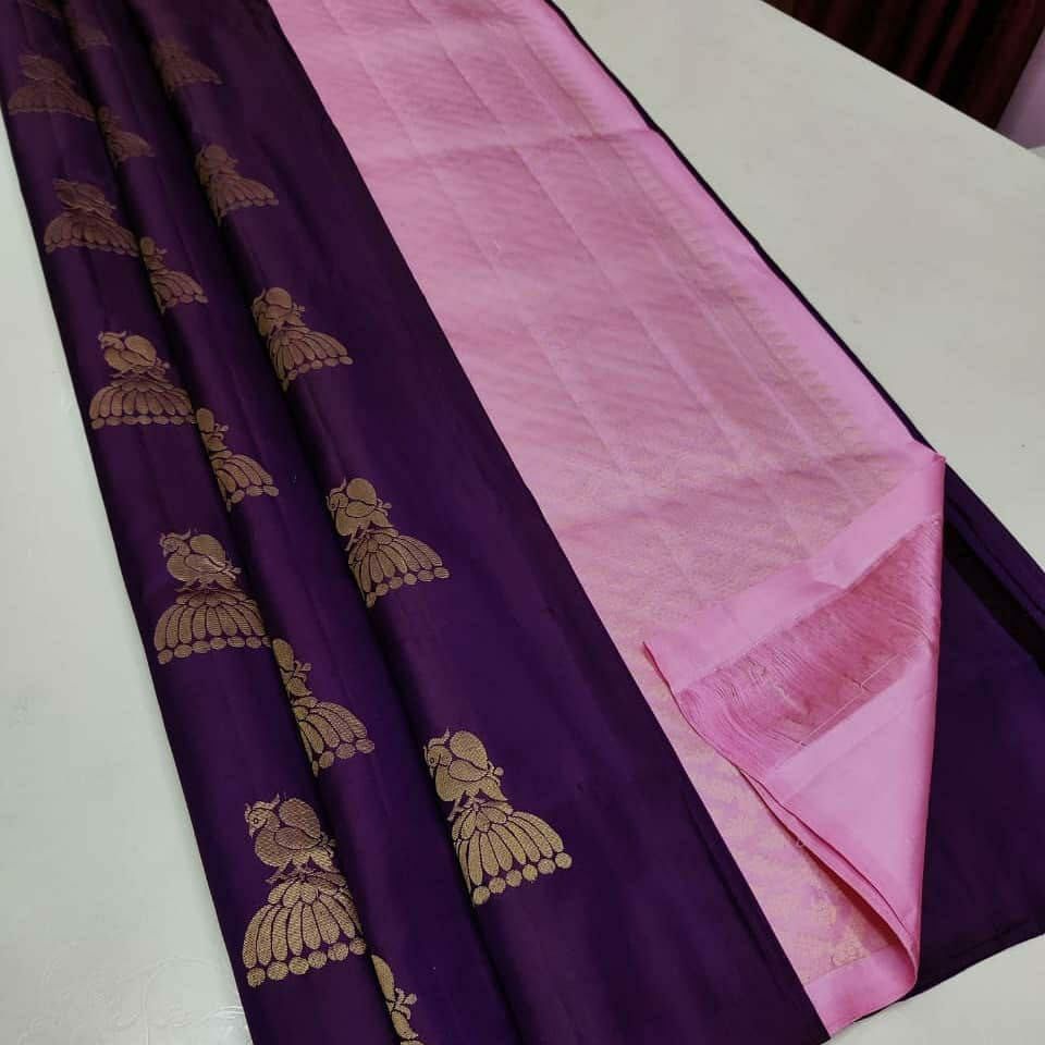 Mohini Purple Soft Silk Saree