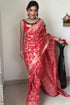 Dhara 1-Minute Ready To Wear Red Soft Silk Saree