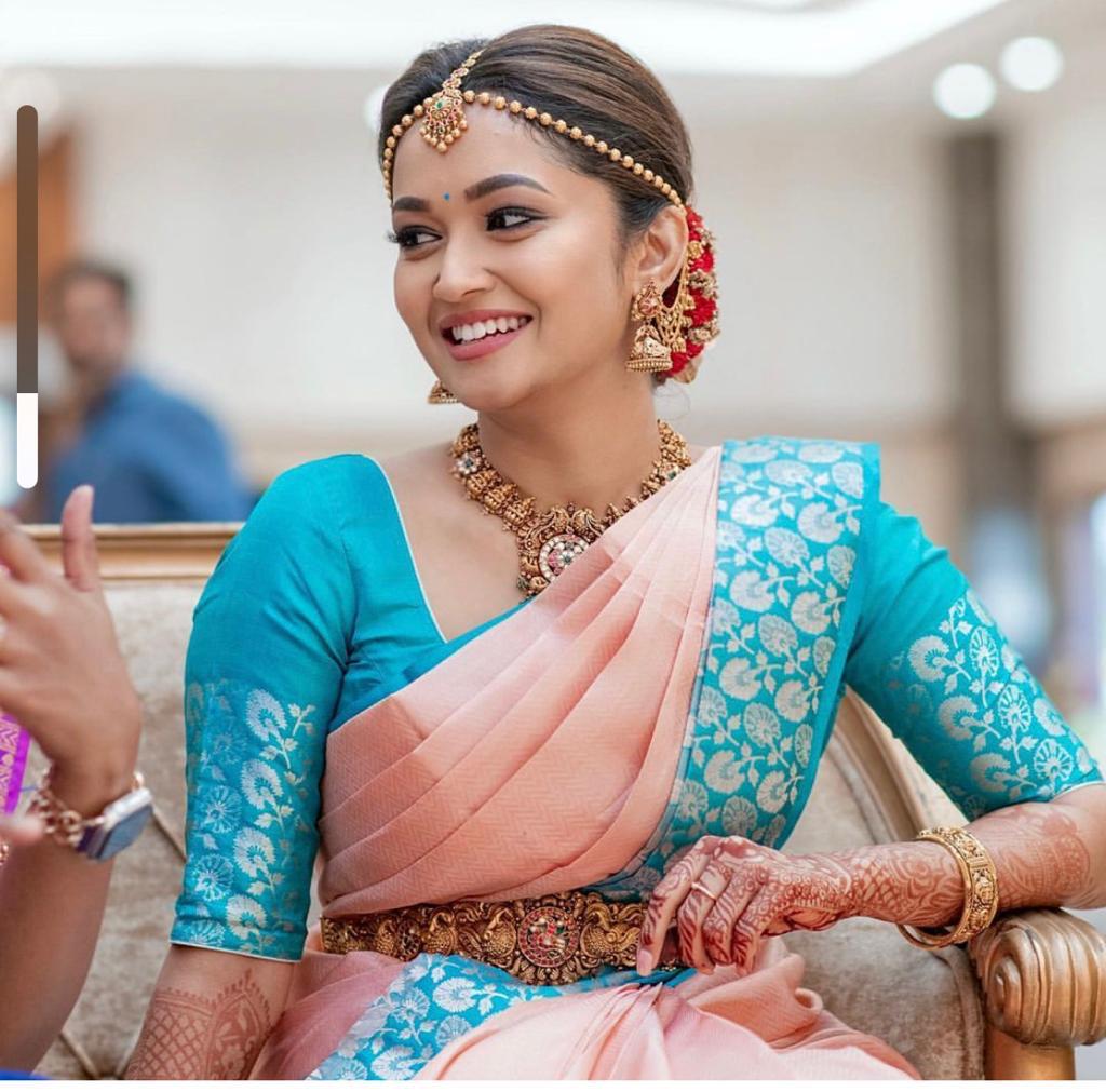 Madhvi Peach Banarasi Saree 