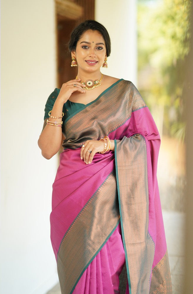 Urvashi Dark Pink Soft Silk Saree 