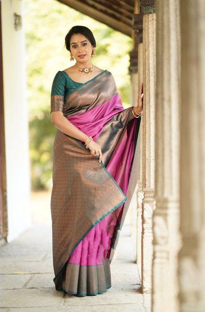 Urvashi Dark Pink Soft Silk Saree 