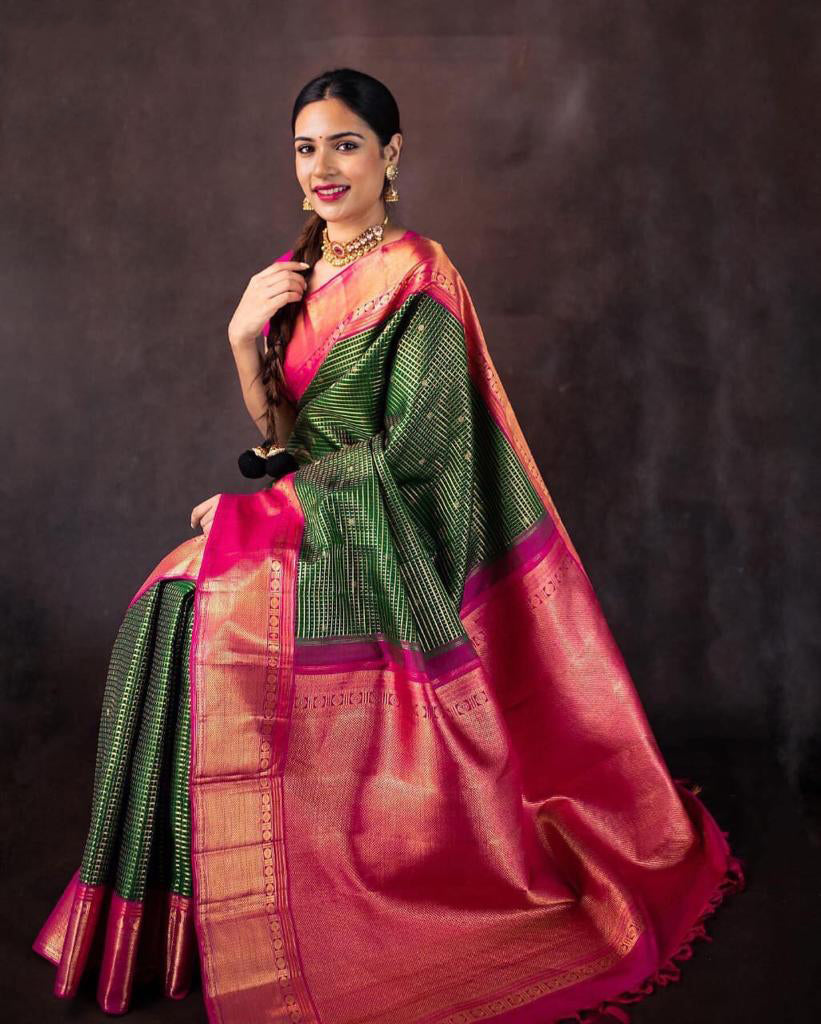 Sherya Green Soft Silk Saree