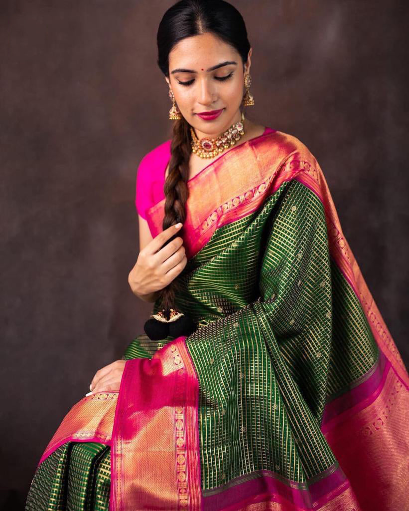 Sherya Green Soft Silk Saree